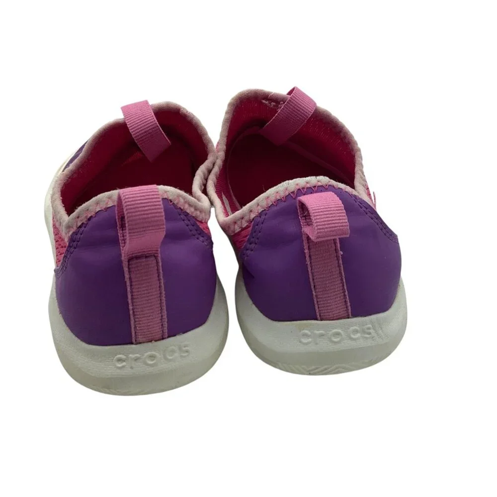 Crocs Swiftwater Pink‎ Purple Girls Water Shoes Junior Size 3 Breathable Slip-On